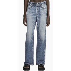 Rag & Bone Miramar Wide Leg Pants Noosa Blue Jeans Sweatpants Pull On Size S